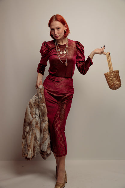 Top Lupita Terciopelo Granate