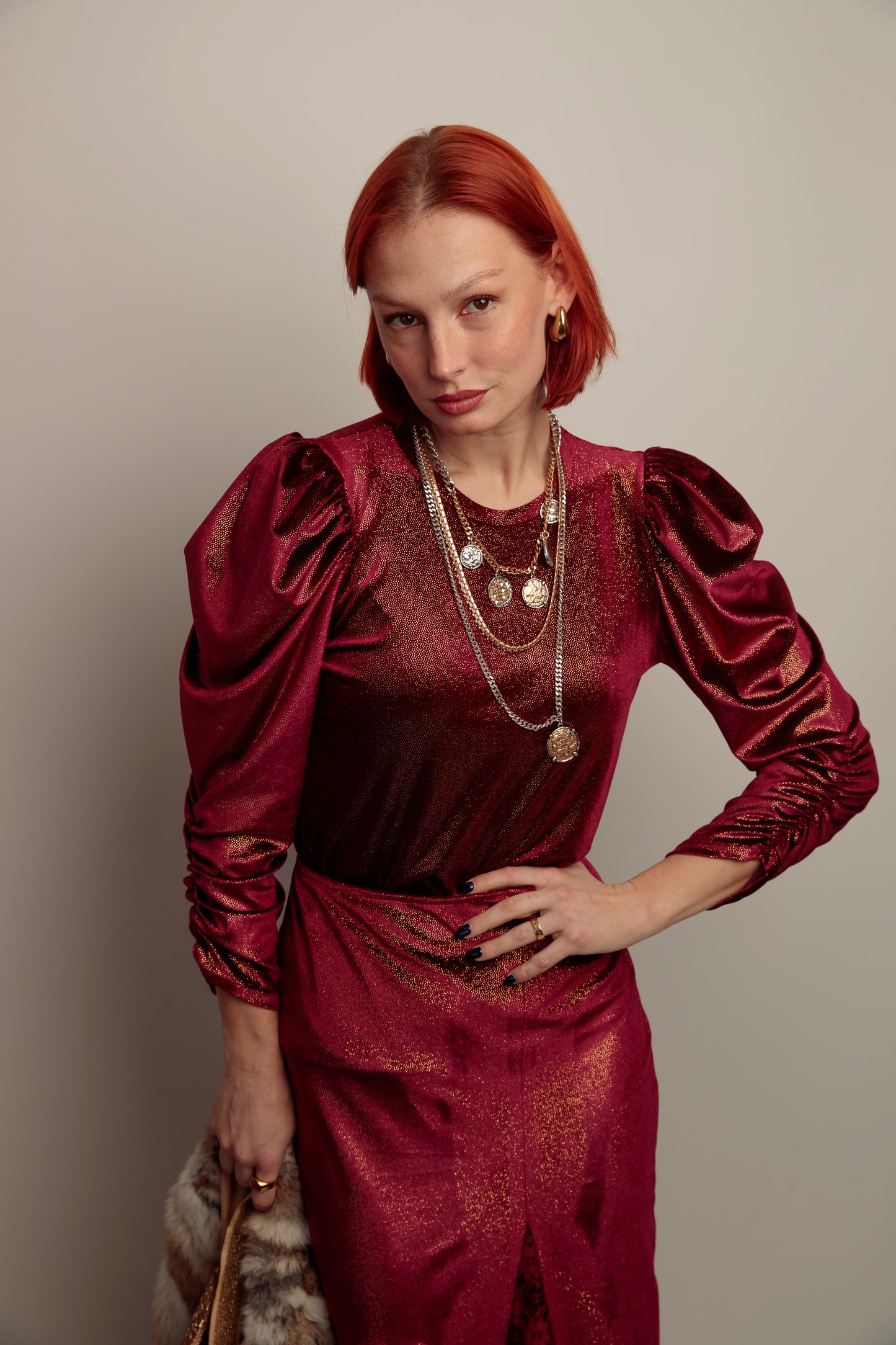 Top Lupita Terciopelo Granate