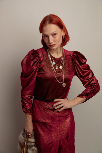 Top Lupita Terciopelo Granate