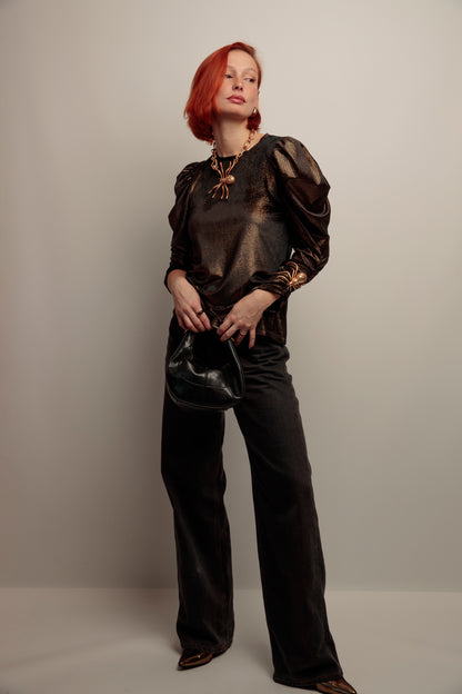 Top Lupita Terciopelo Negro