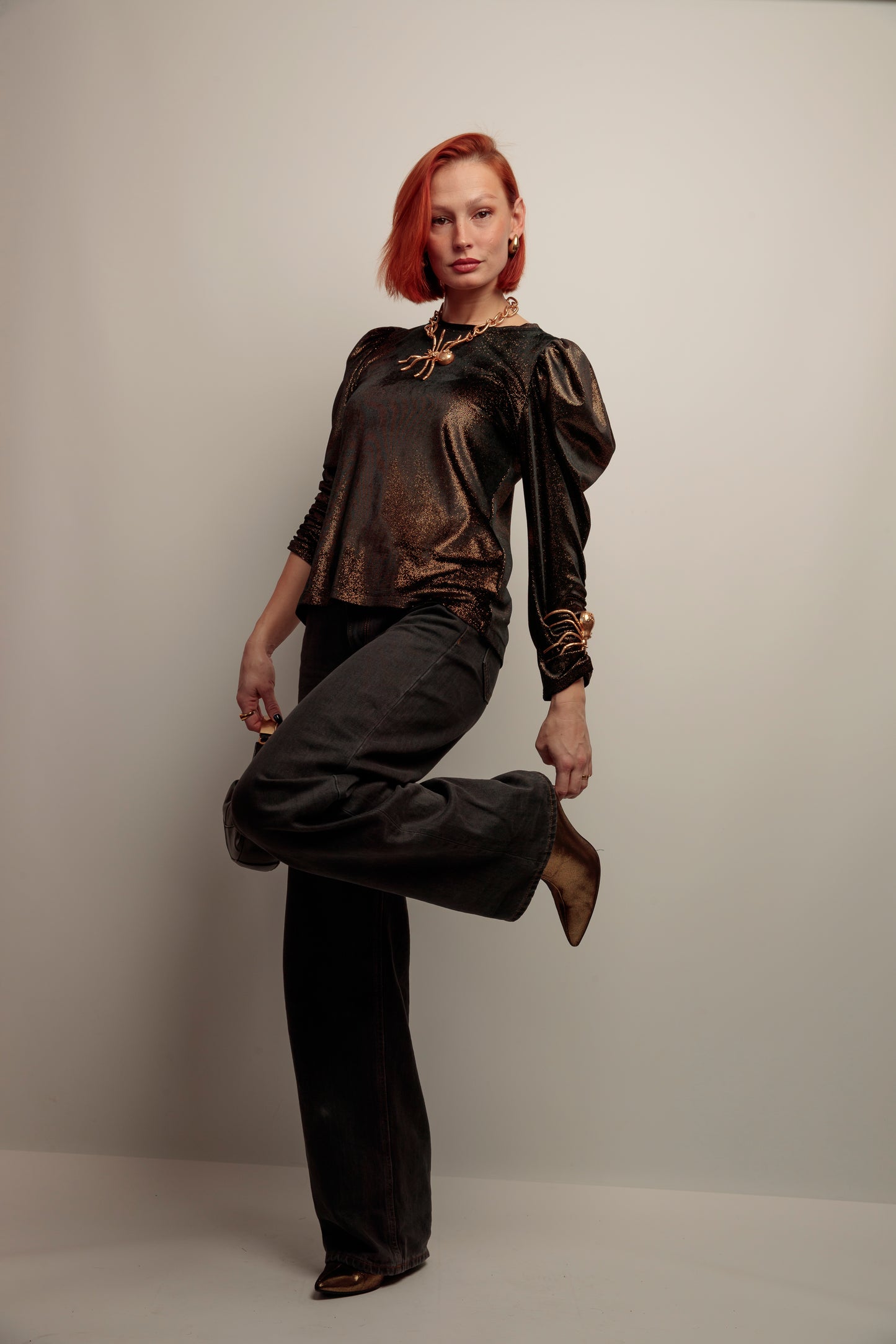 Top Lupita Terciopelo Negro