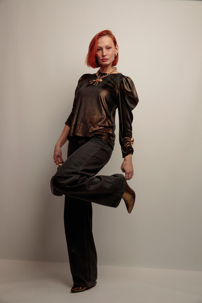 Top Lupita Terciopelo Negro