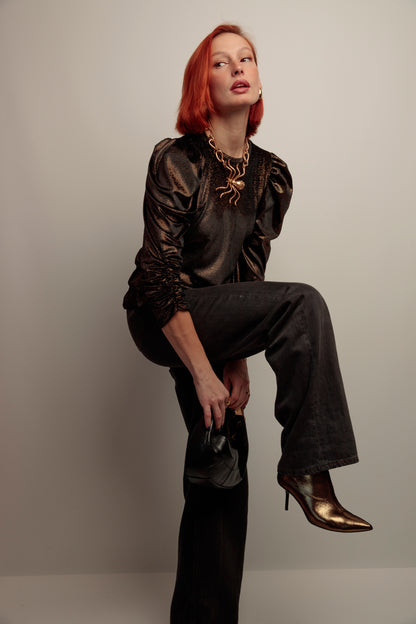 Top Lupita Terciopelo Negro