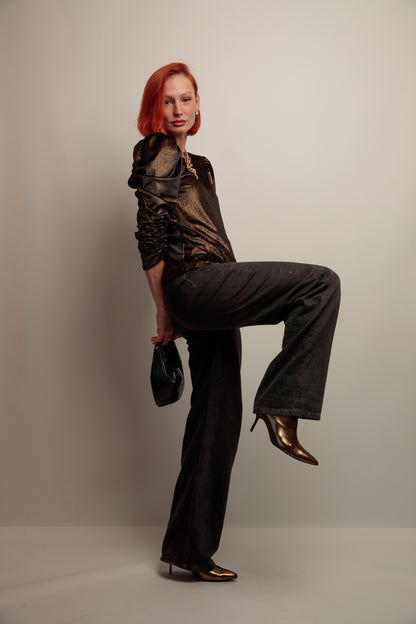 Top Lupita Terciopelo Negro