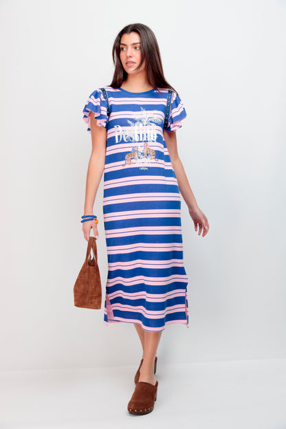 Robe Angel rayures Palm Tiger