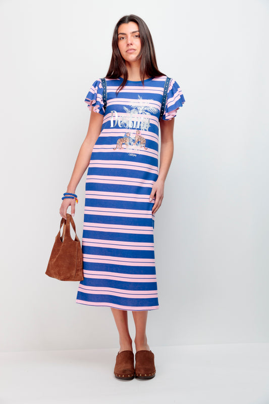 Robe Angel rayures Palm Tiger