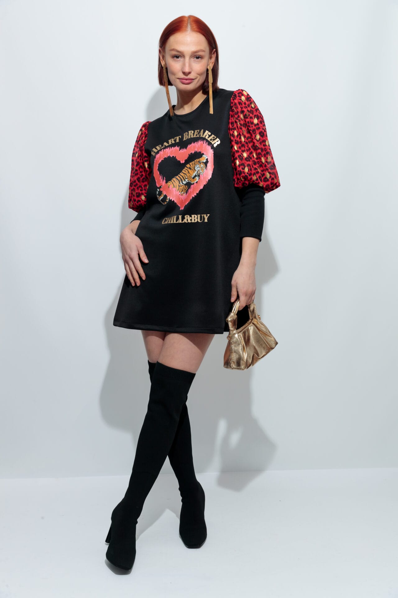 VESTIDO MANGA GOLDEN ROMPE CORAZONES ()