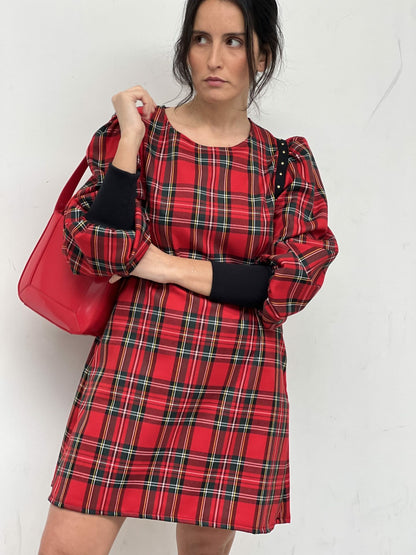 VESTIDO MANGA MIA ESC ROJO SIN DISENO