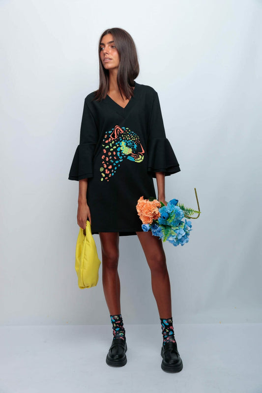 VESTIDO MAYA ESTAMPADO PRINT SKULL SKULL TIGER