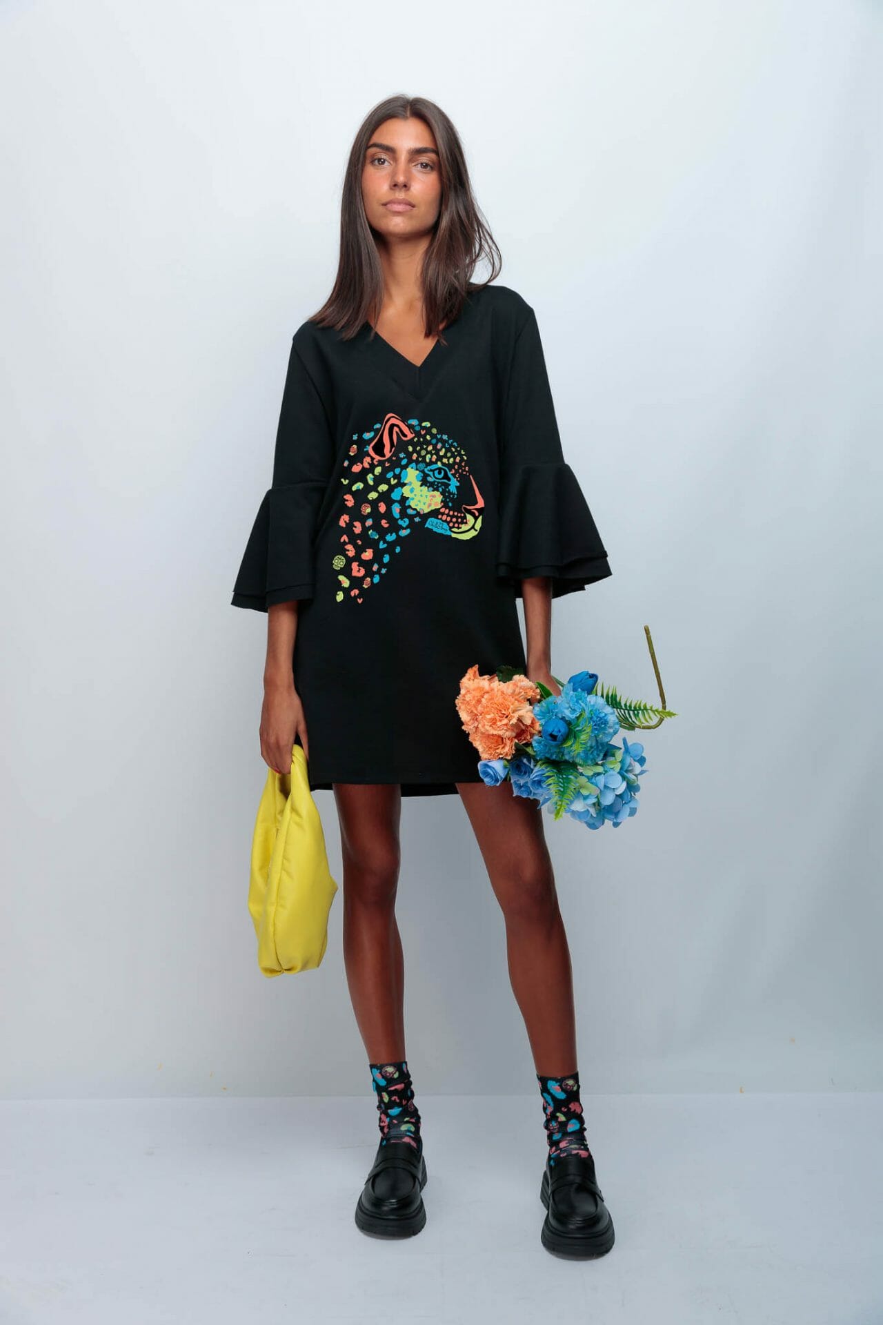 VESTIDO MAYA ESTAMPADO PRINT SKULL SKULL TIGER