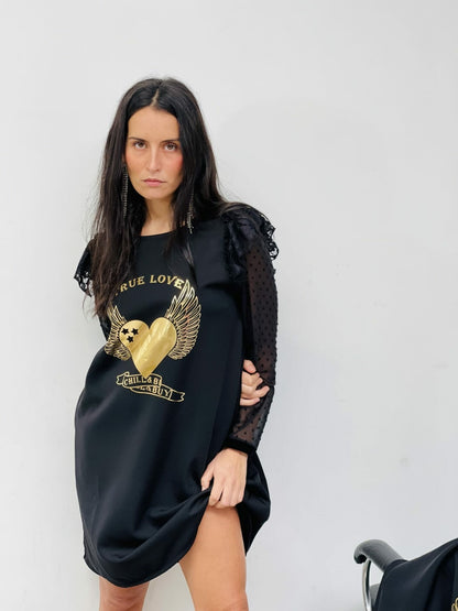 VESTIDO PLUMETI CORAZON ALAS