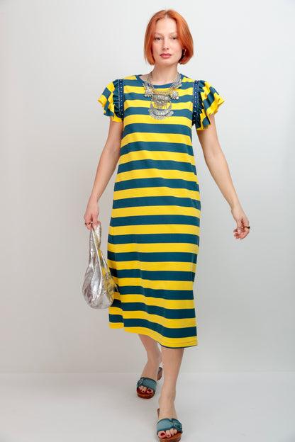 Vestido Angel Rayas Amarillas