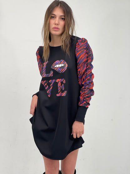 Vestido Manga Canela Boca Zebra