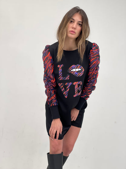 Vestido Manga Canela Boca Zebra