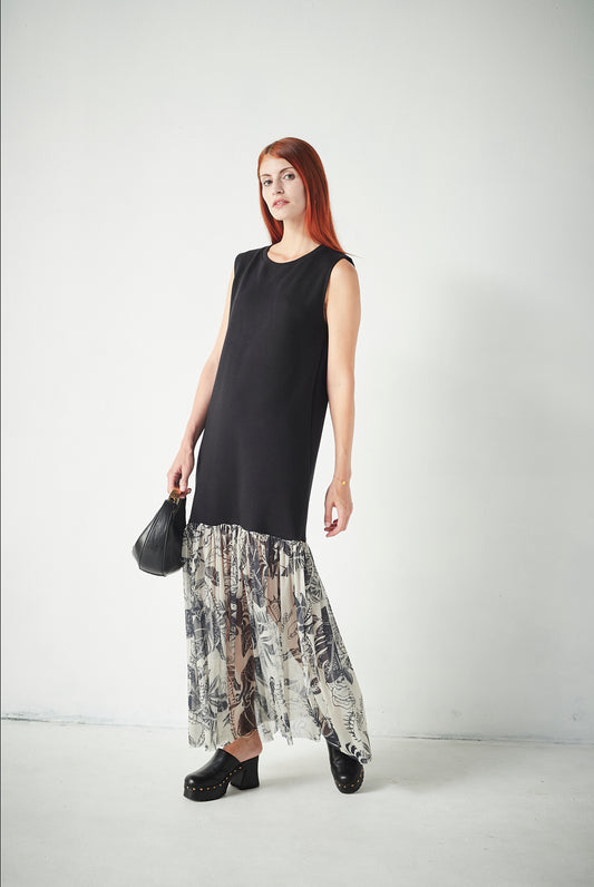 Vestido Combinado Magical Negro