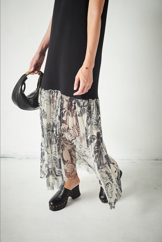 Vestido Combinado Magical Negro