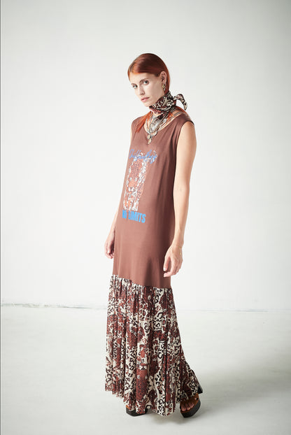 Vestido Combinado Tiger Brown