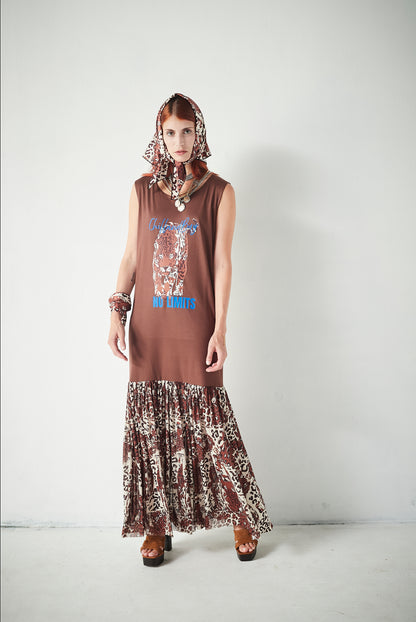 Vestido Combinado Tiger Brown