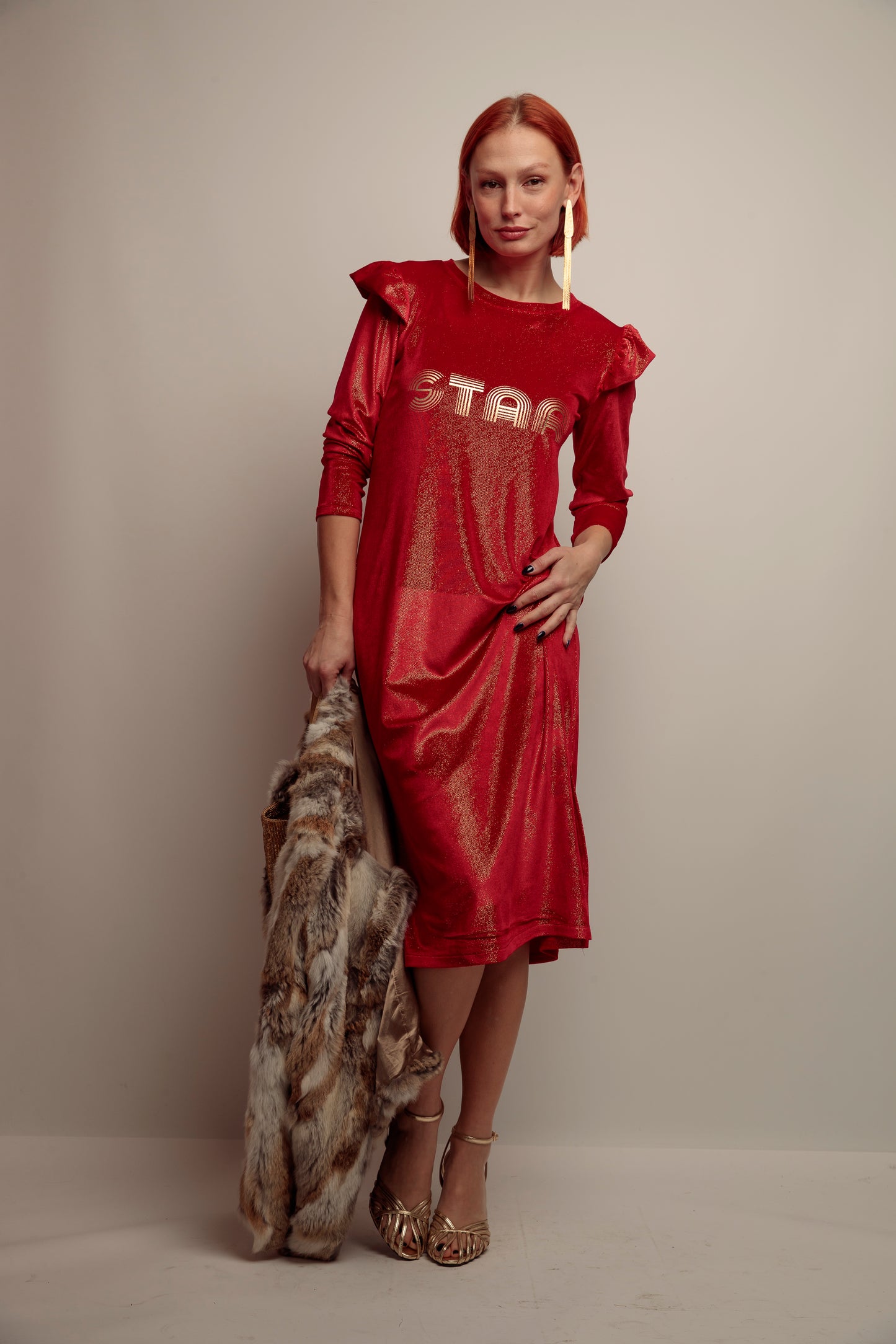 Vestido Largo Star Dorado