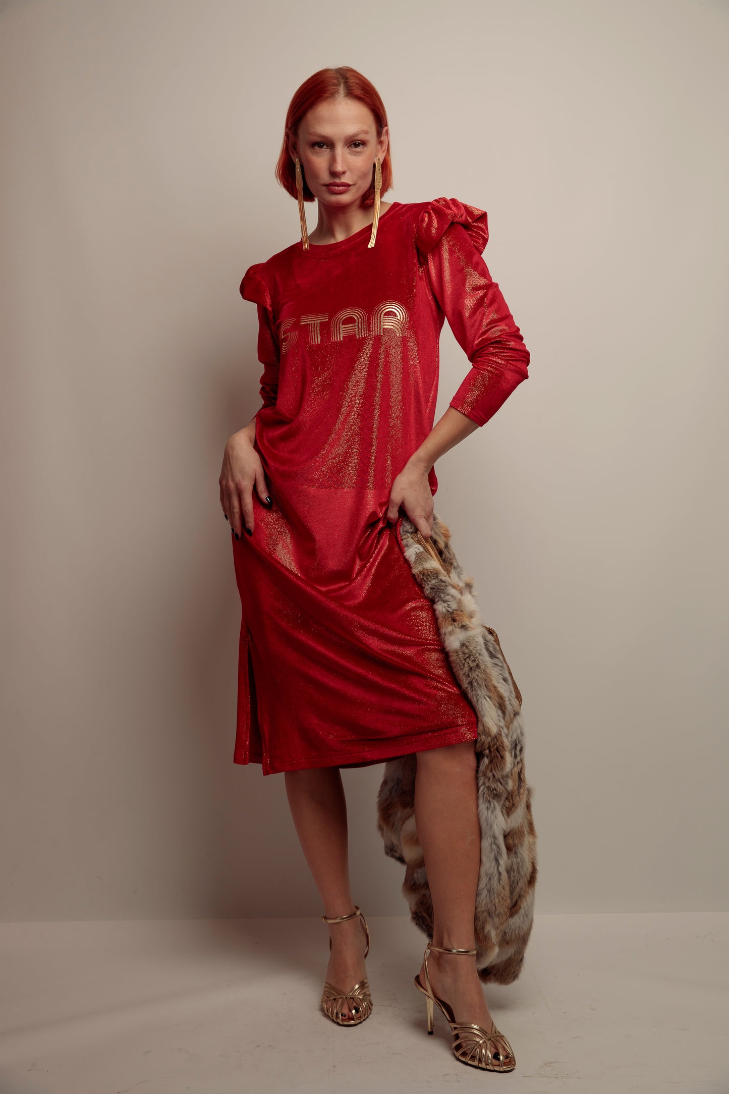 Vestido Largo Star Dorado