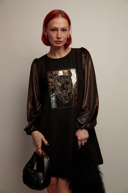 Vestido Amelia Tiger Strass