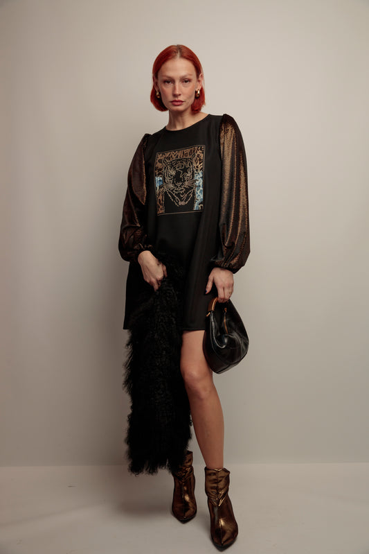 Vestido Amelia Tiger Strass