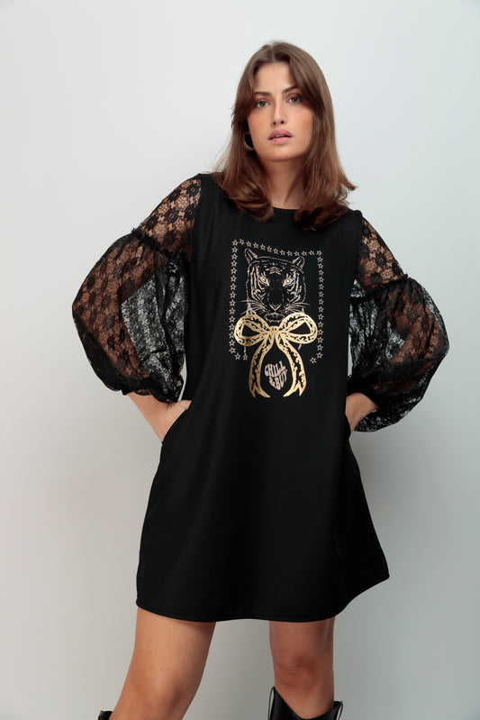 Vestido Manga Athenas Skull Lazo