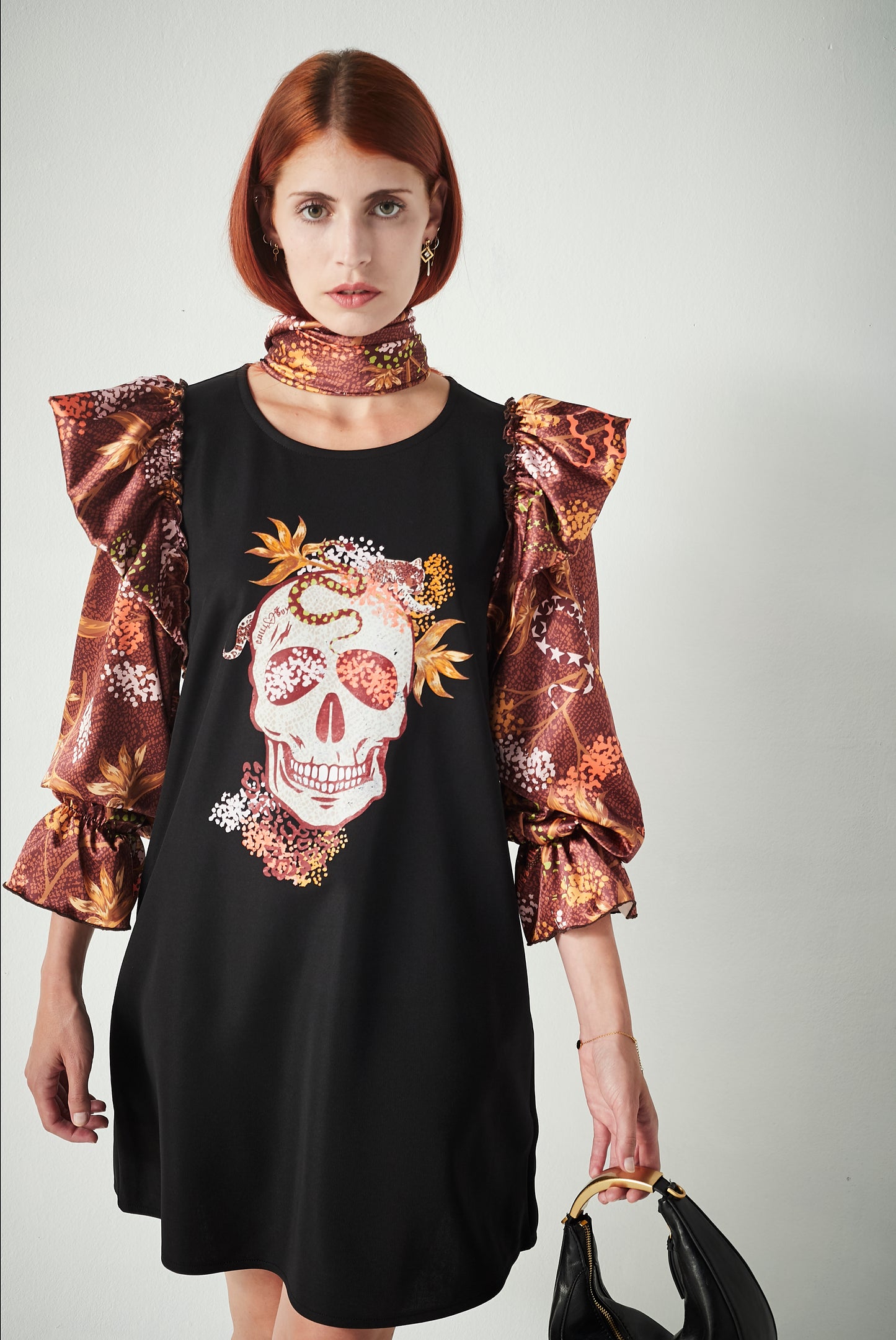 Vestido Raiz Skull Floral