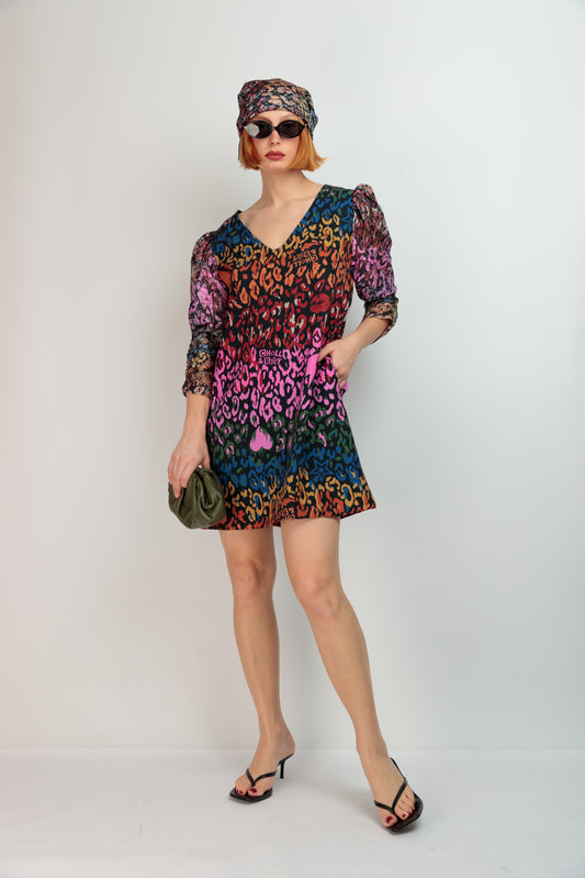 Lupita Fortuna V-Neck Dress