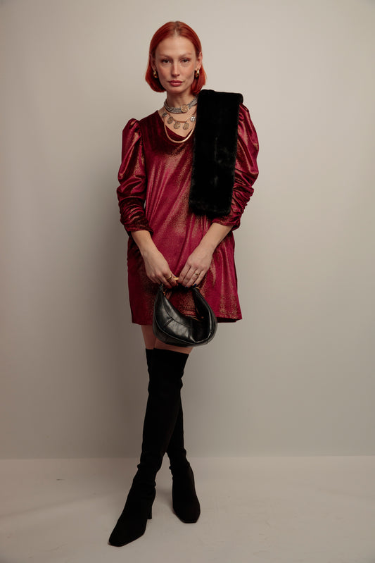 Vestido Pico Lupita Granate