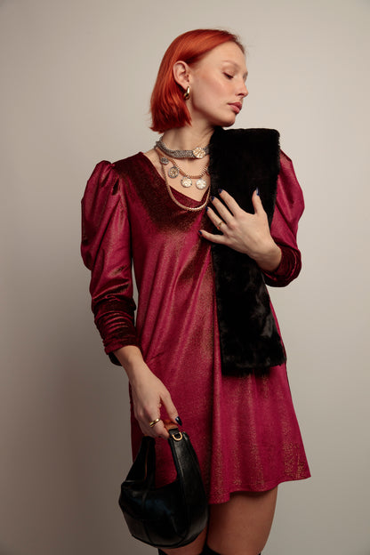 Vestido Pico Lupita Granate