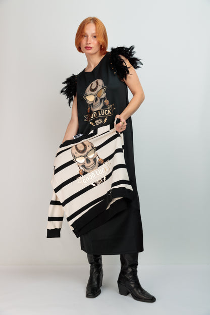 Vestido Largo Plumas Good Luck
