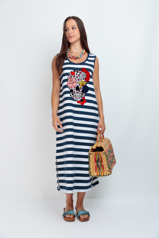 Vestido Sandy Skull Flores