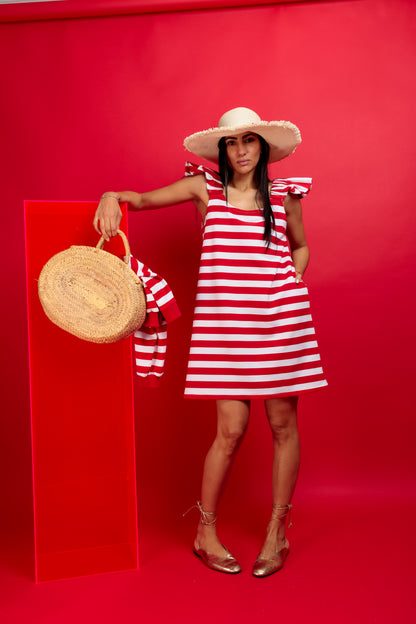 Vestido Sol Rayas Rojo