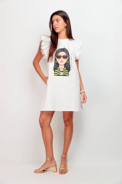 Robe en jean Fille Pois