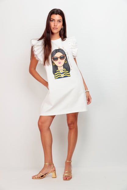 Robe en jean Fille Pois