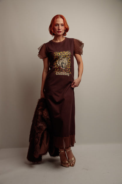 Vestido Topitos Tigre Print