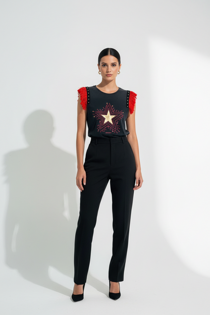 T-shirt Franges Clous Étoiles