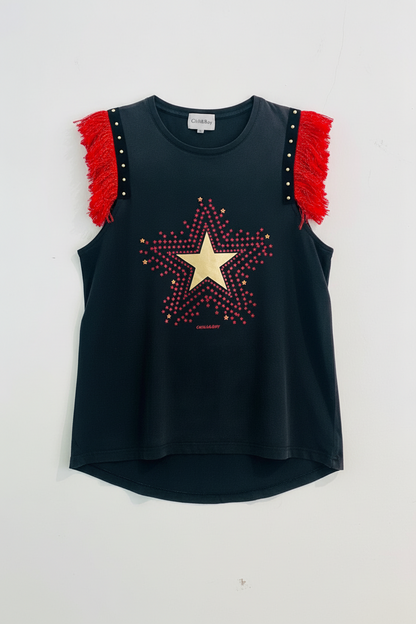 T-shirt Franges Clous Étoiles