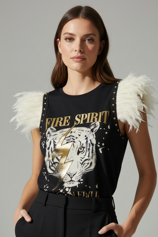 Spirit Feather Stud T-Shirt