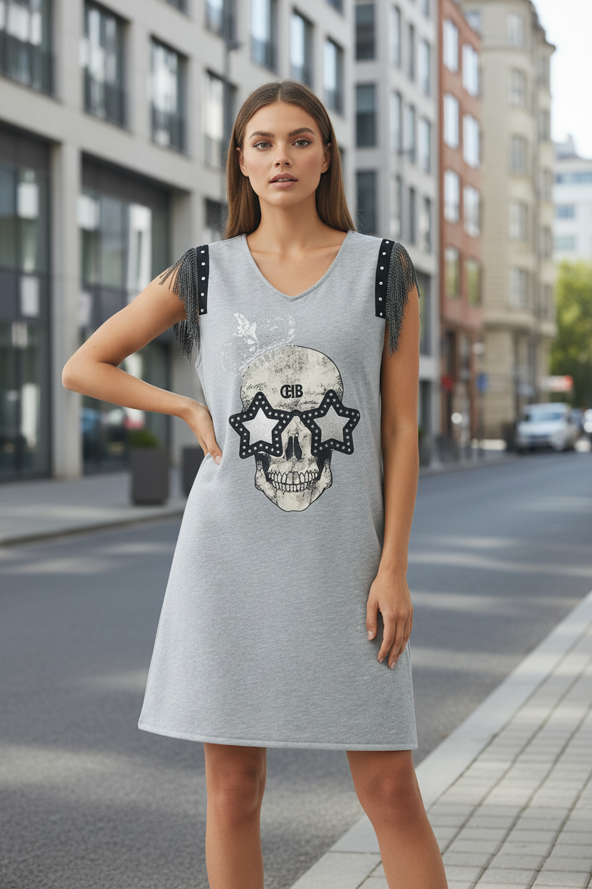 Vestido Flecos Skull Festival