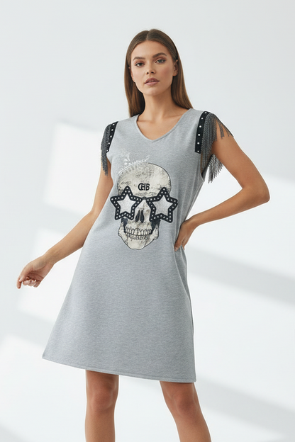 Vestido Flecos Skull Festival