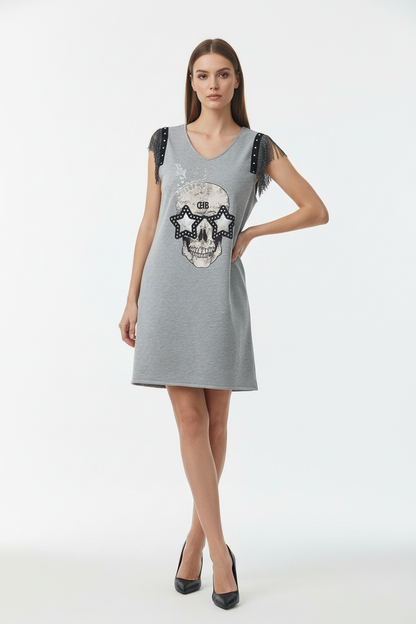 Vestido Flecos Skull Festival