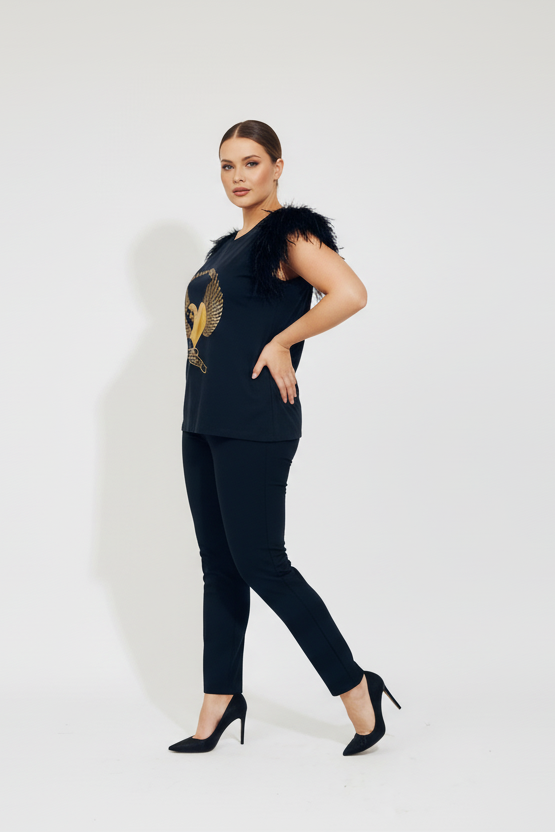 Camiseta Plumas Tachas True Love