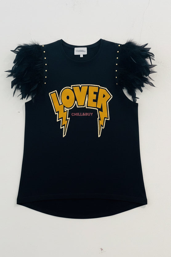 T-shirt à plumes de rock star