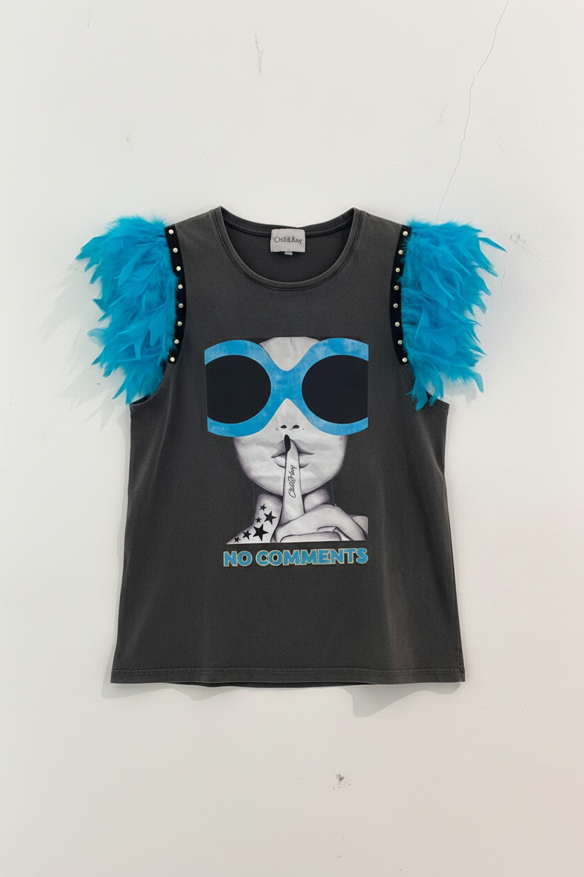 T-shirt à plumes de rock star