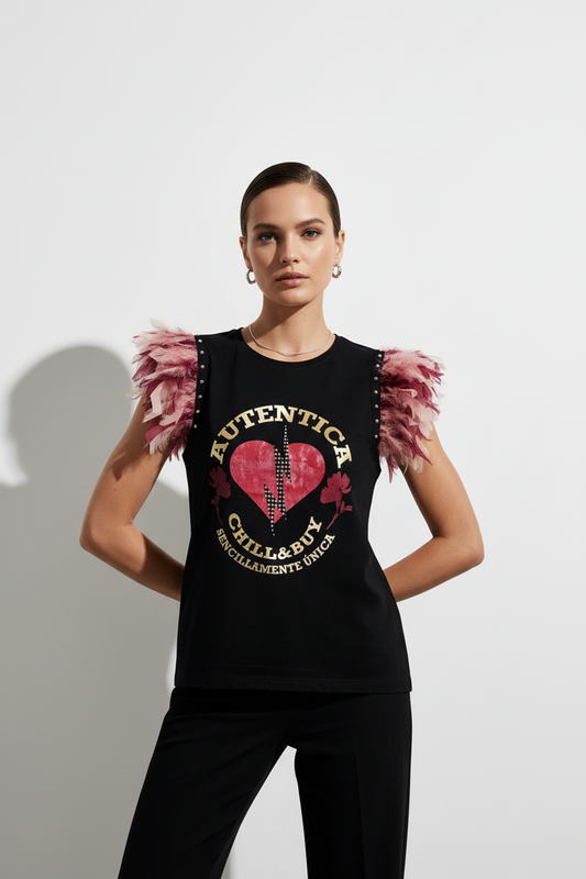 Camiseta Plumas Auténtica Dots