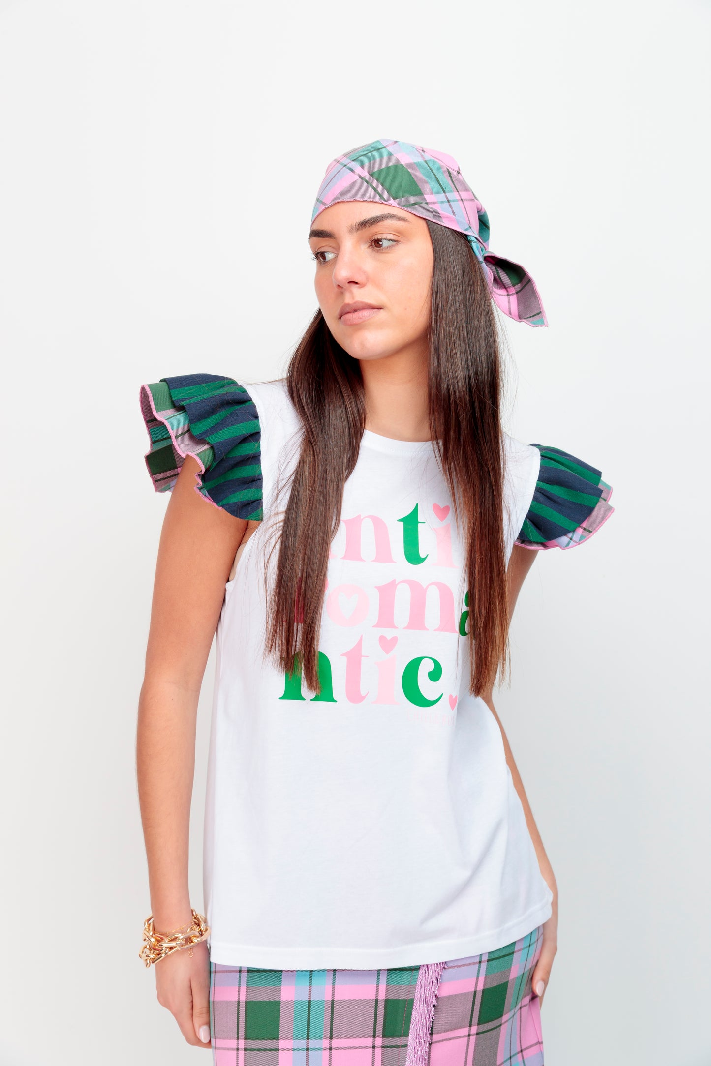 Bandana Cuadros Rosa