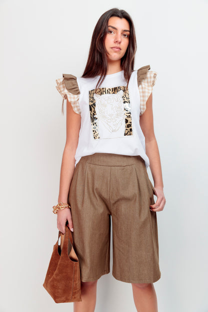 Bermuda Longue en Jean Camel