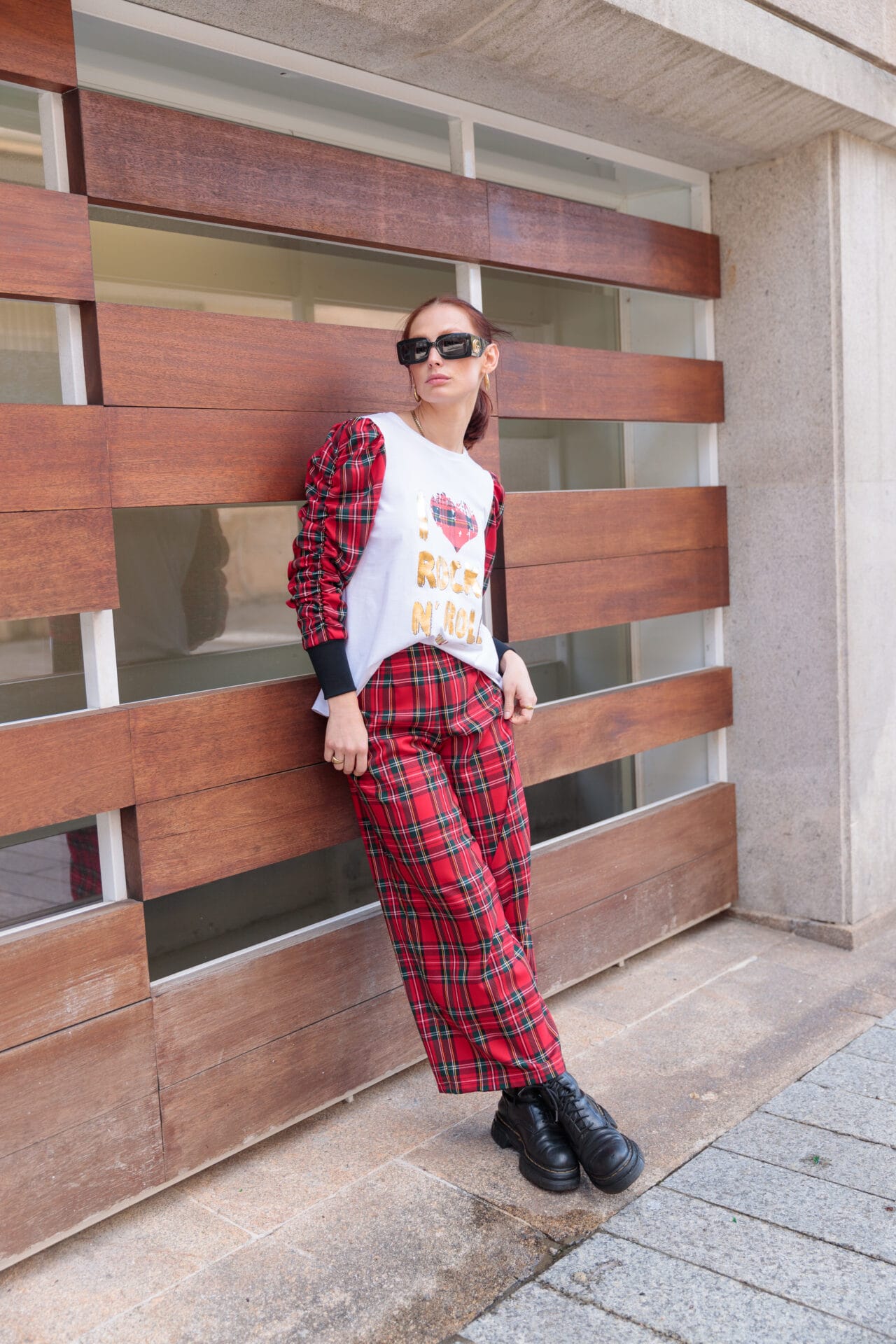 camiseta canela tartan roll